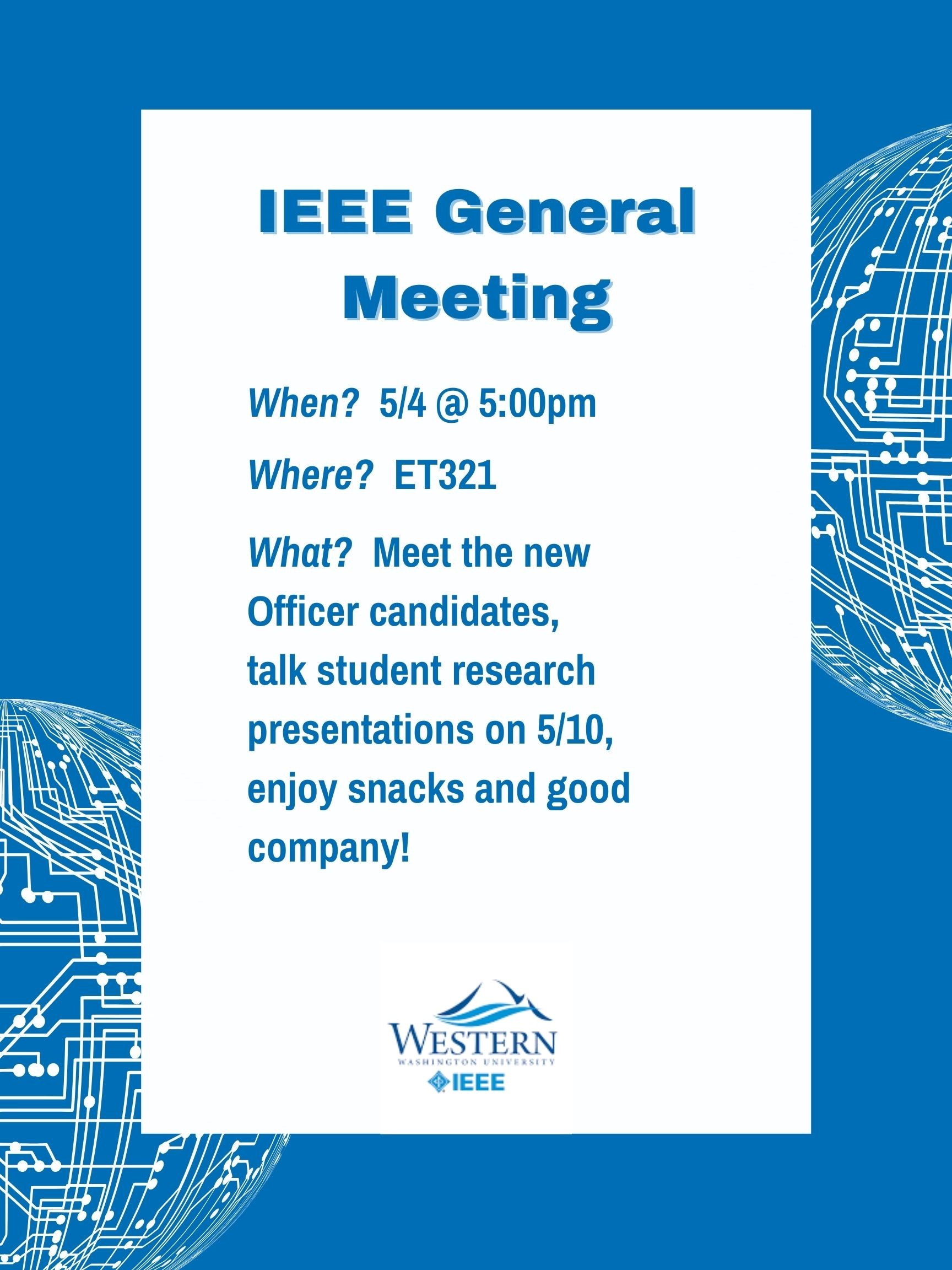 IEEE General Meeting Department of Computer Science Western